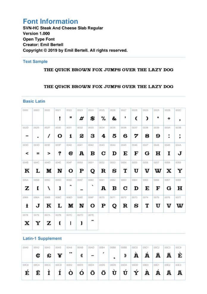 Font SVN-HC Steak And Cheese Slab