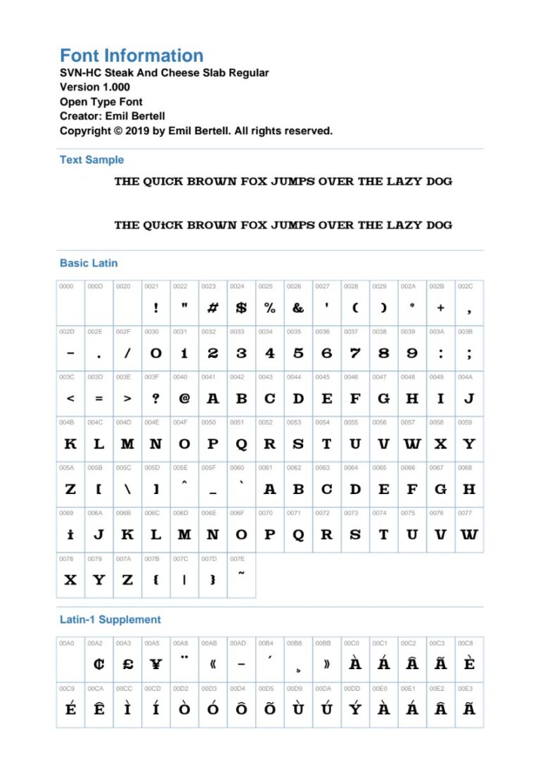 Font SVN-HC Steak And Cheese Slab