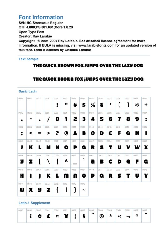 Font SVN-HC Strenuous