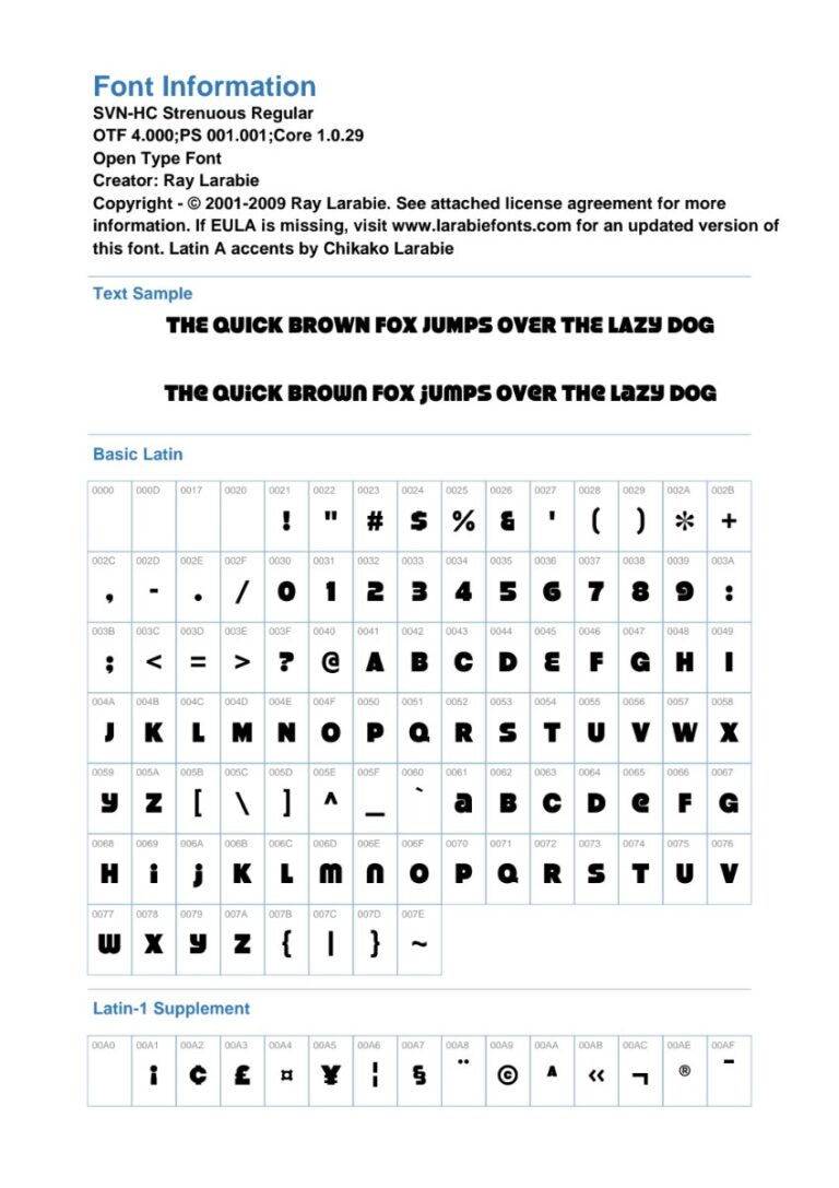 Font SVN-HC Strenuous
