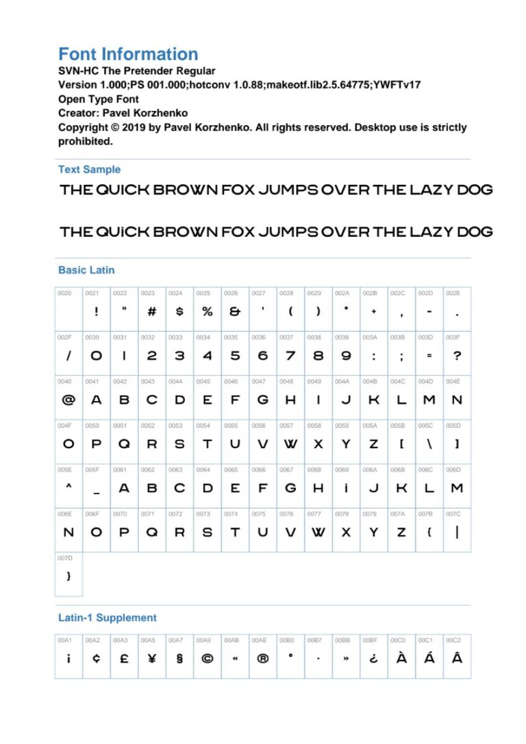 Font SVN-HC The Pretender