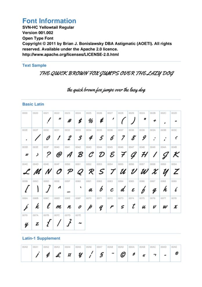 Font SVN-HC Yellowtail