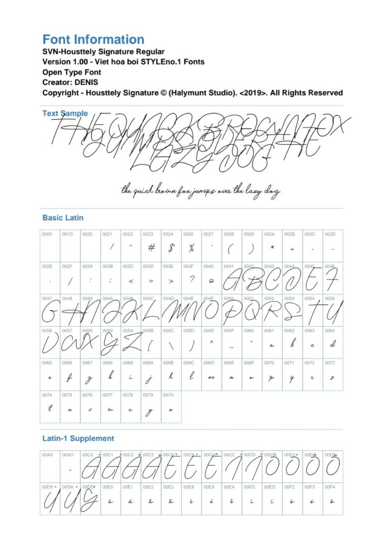 Font SVN-Housttely Signature