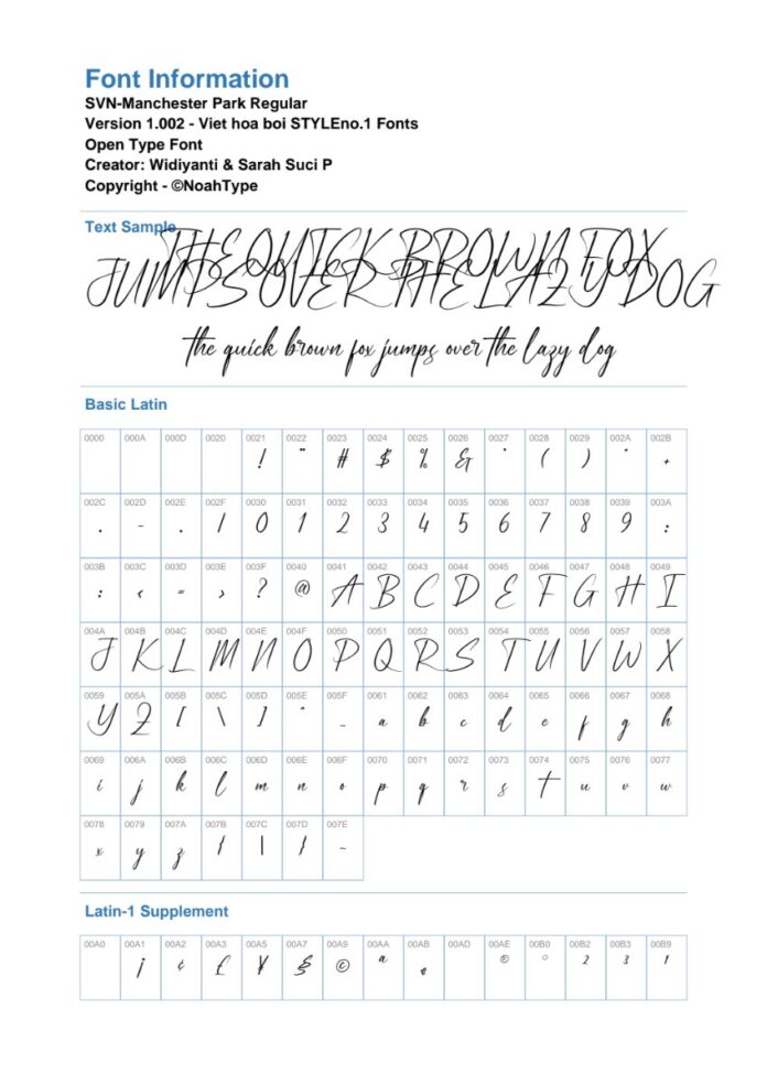 Font SVN-Manchester Park