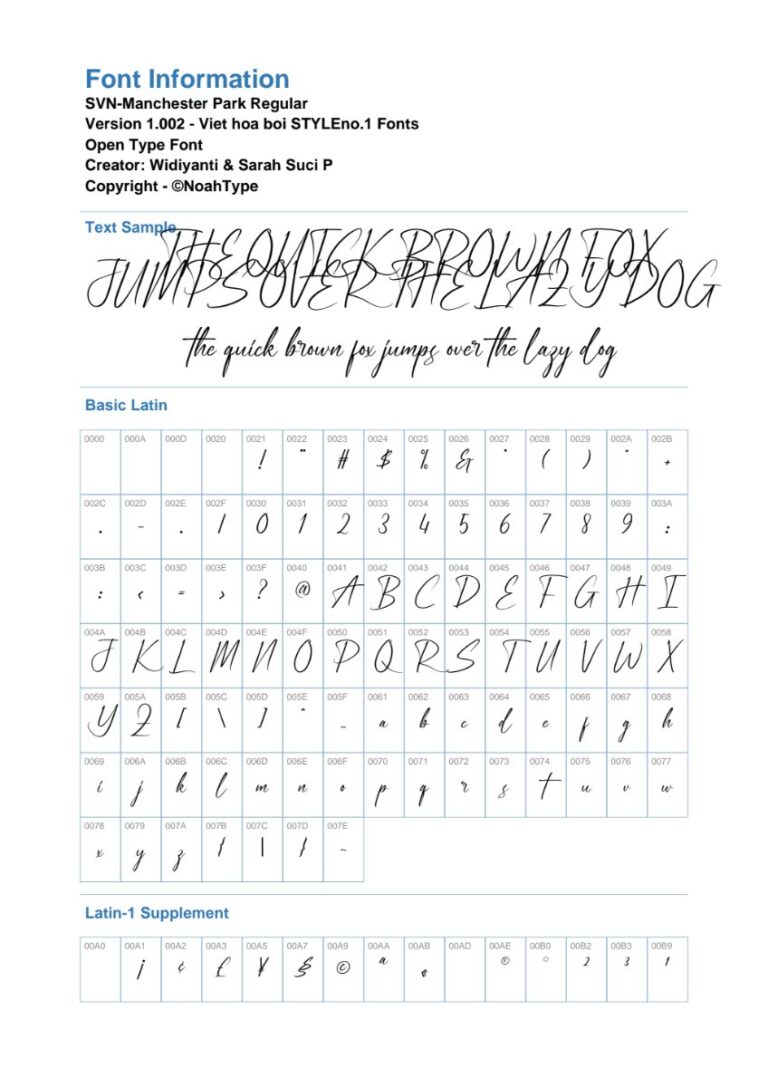 Font SVN-Manchester Park