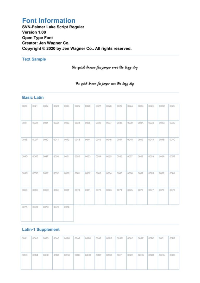 Font SVN-Palmer Lake Script Regular