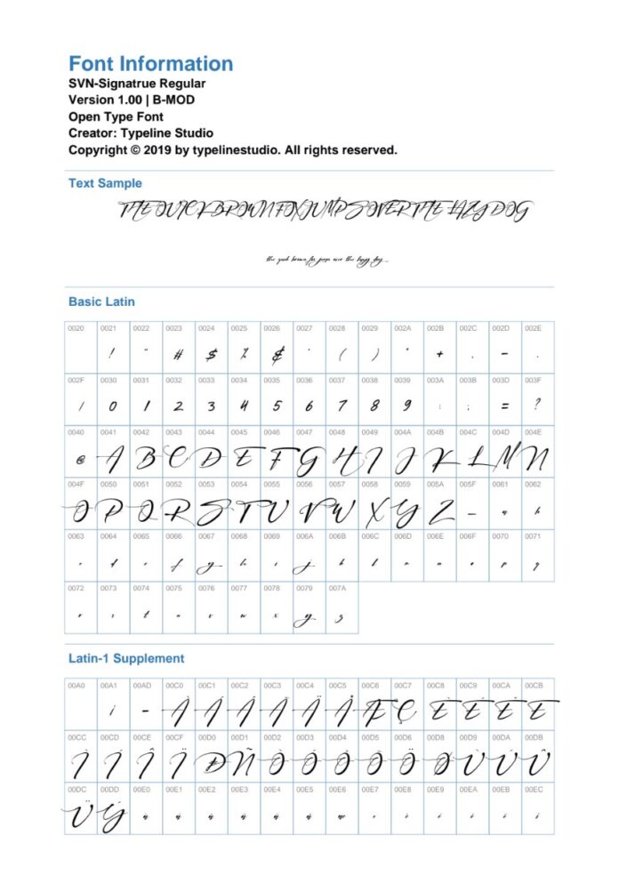 Font chữ ký tay SVN-Signatrue