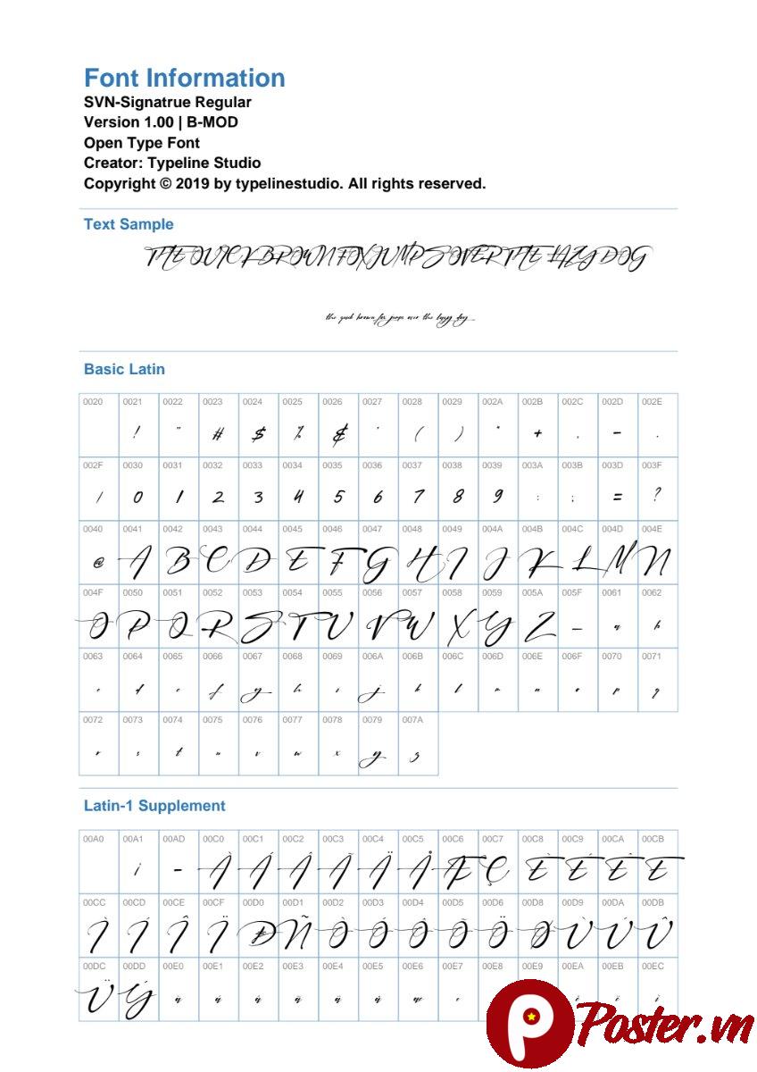 Font chữ ký tay SVN-Signatrue