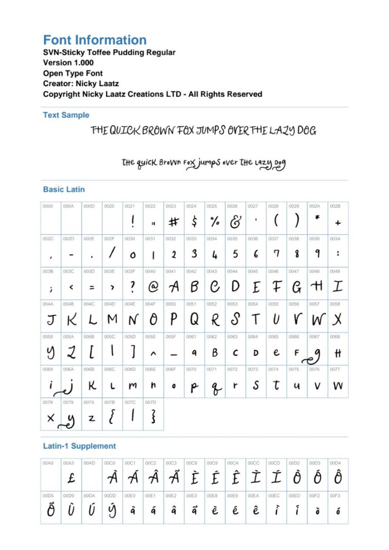 Font SVN-Sticky Toffee Pudding