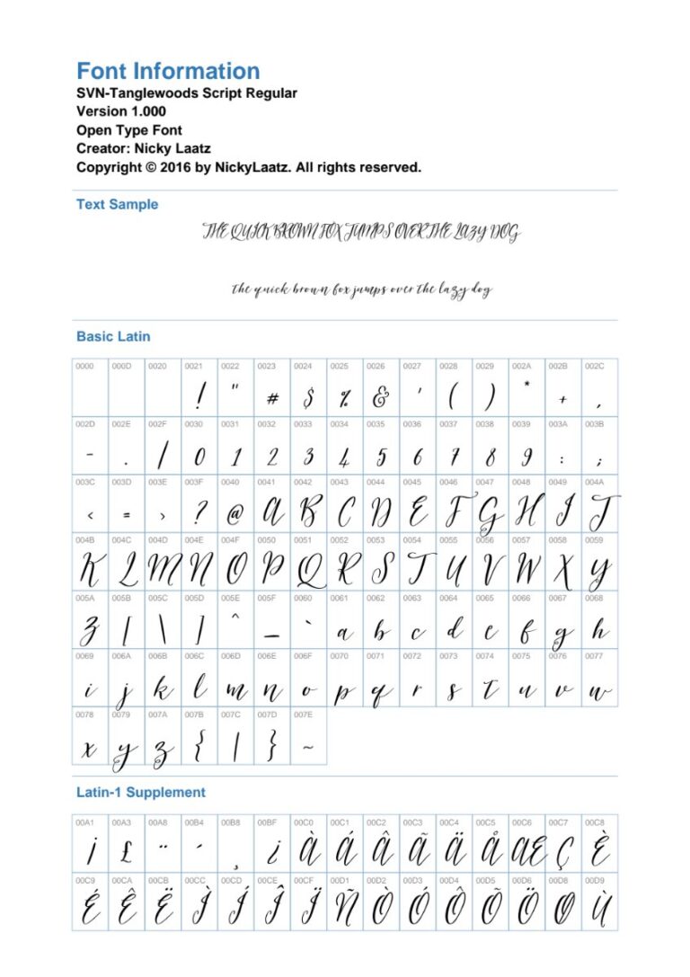 Font SVN-Tanglewoods Script