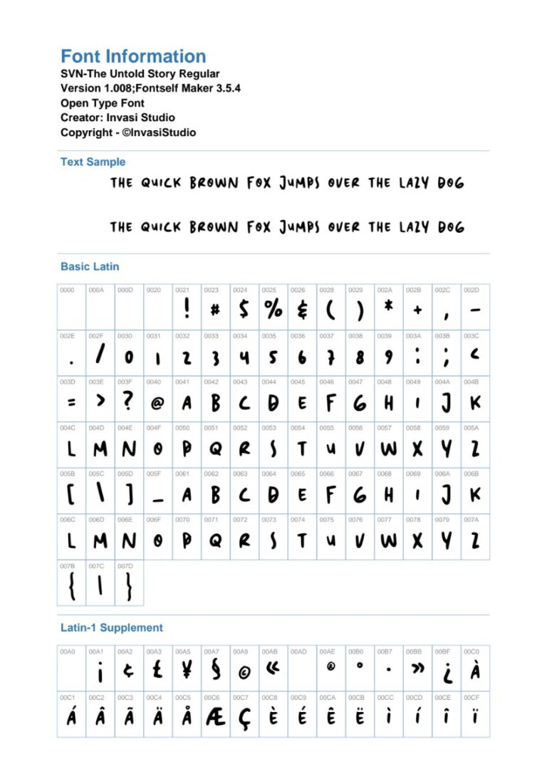 Font chữ SVN-The Untold Story