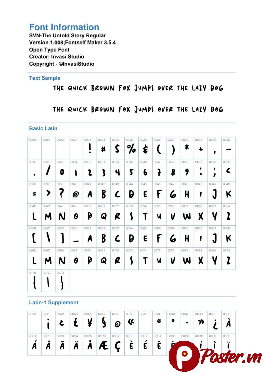 Font chữ SVN-The Untold Story