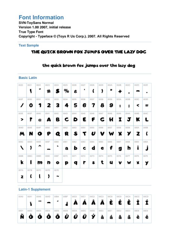 Font chữ SVN-ToySans