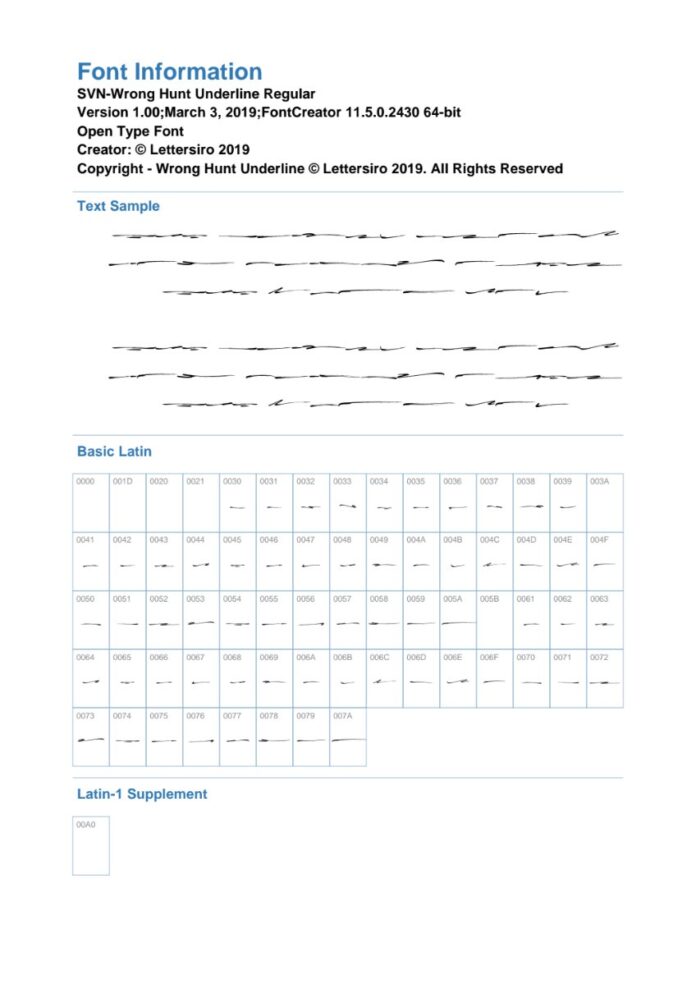 Font SVN Wrong Hunt Underline