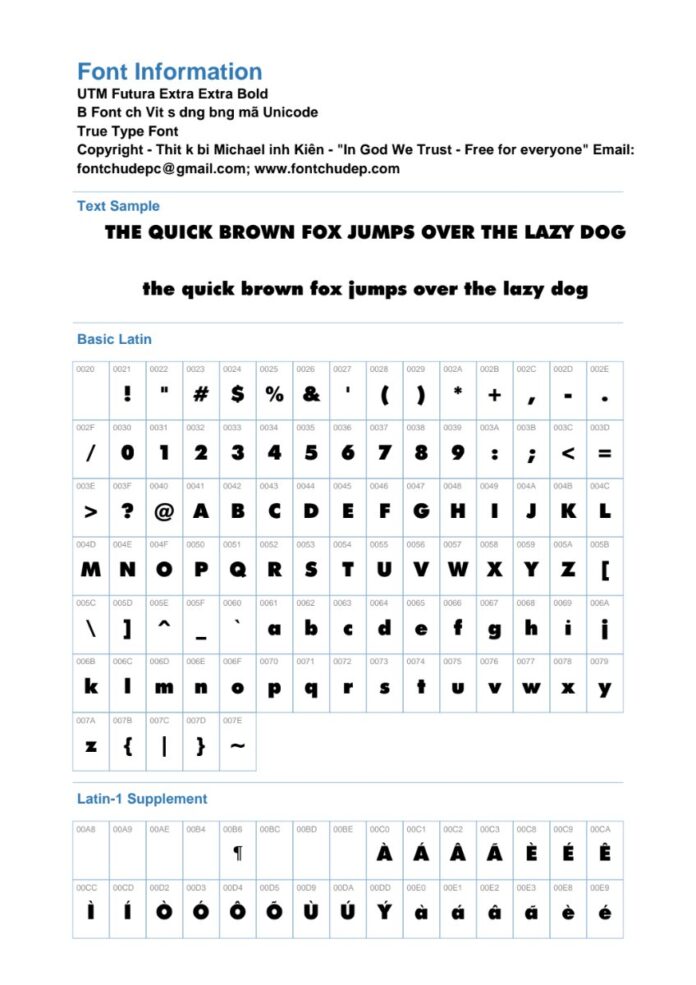 Font UTM Futura Extra Bold