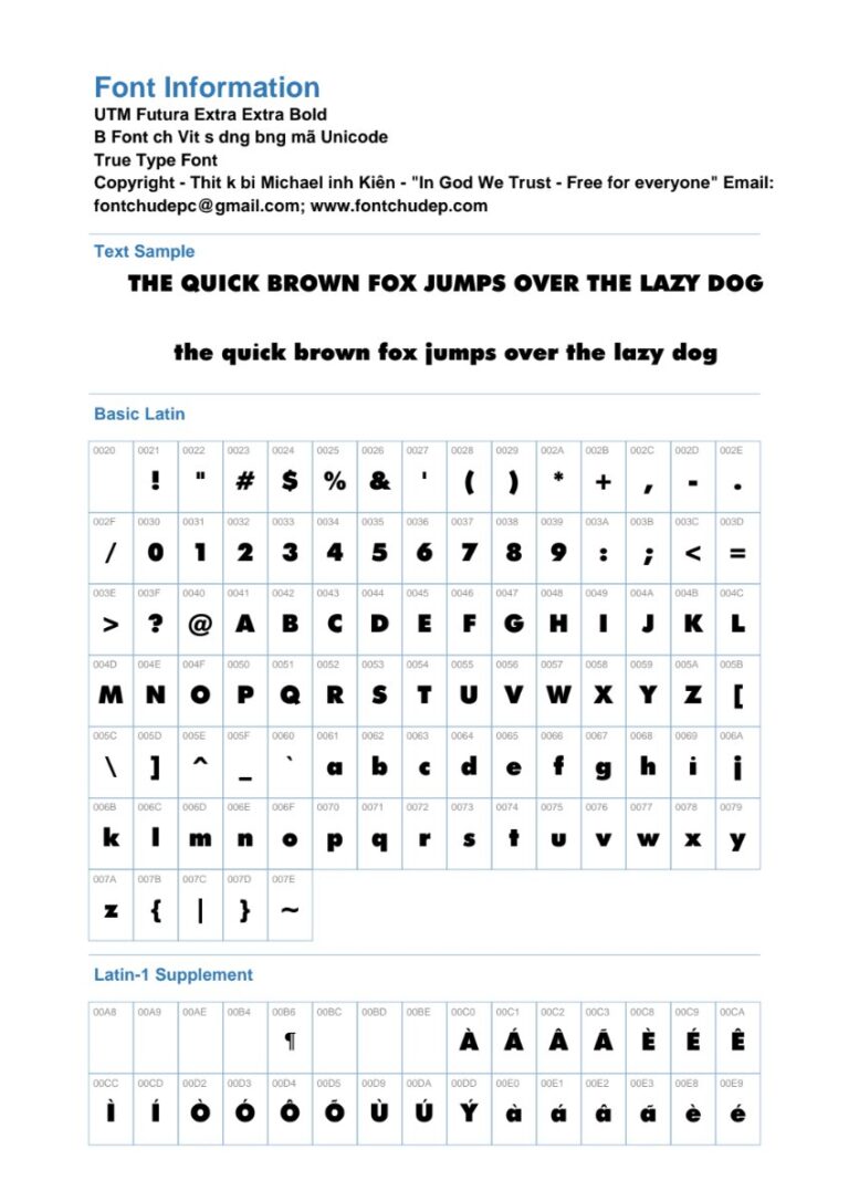 Font UTM Futura Extra Bold