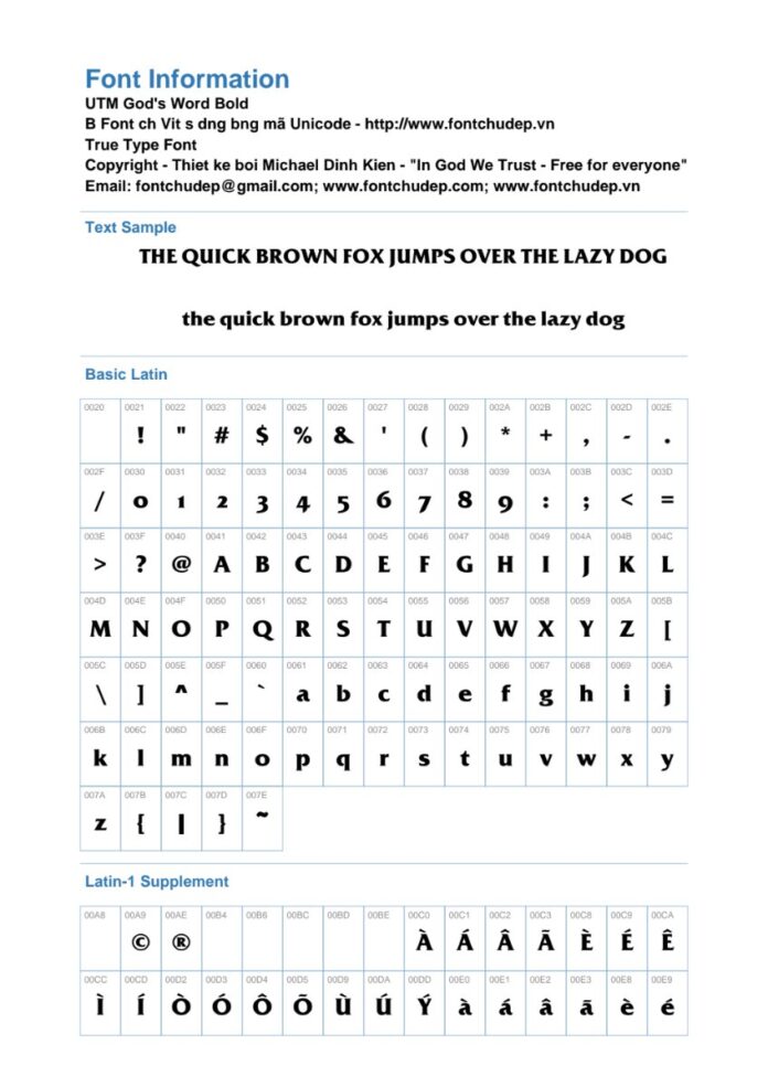 Font UTM God's Word Bold