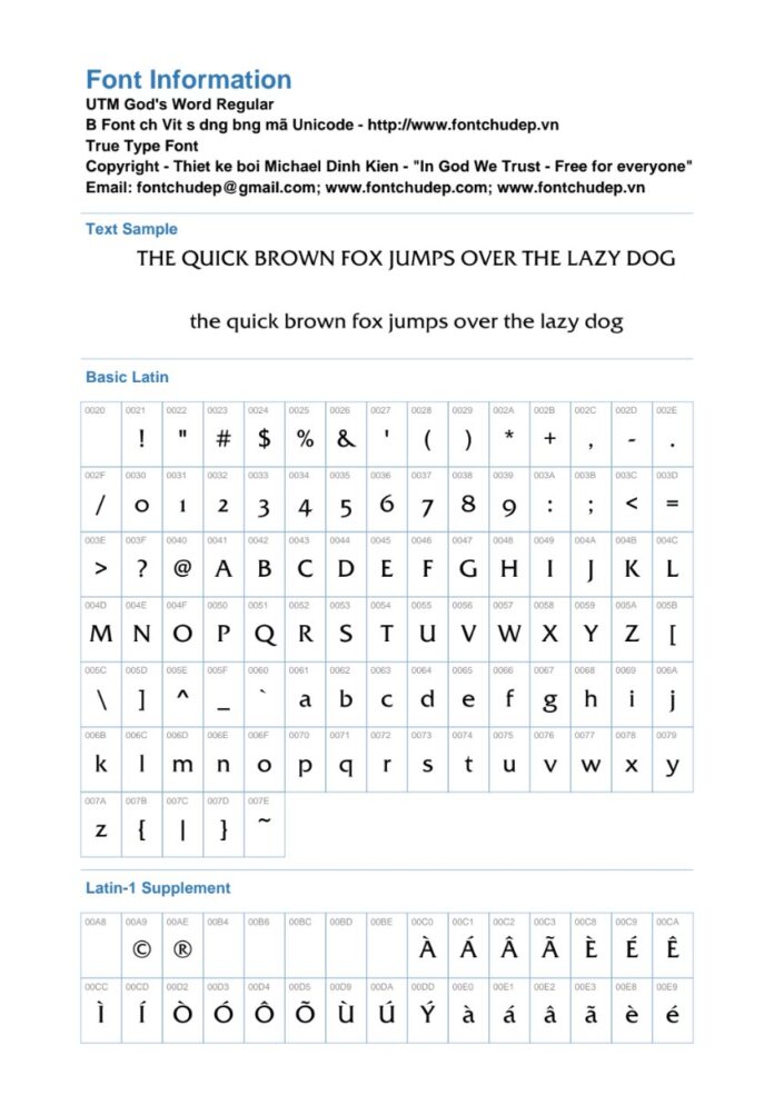 Font UTM God's Word Regular