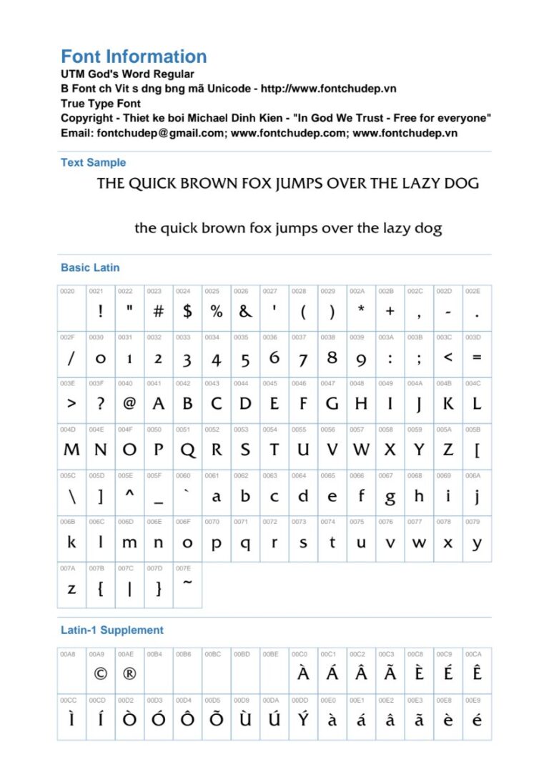 Font UTM God's Word Regular