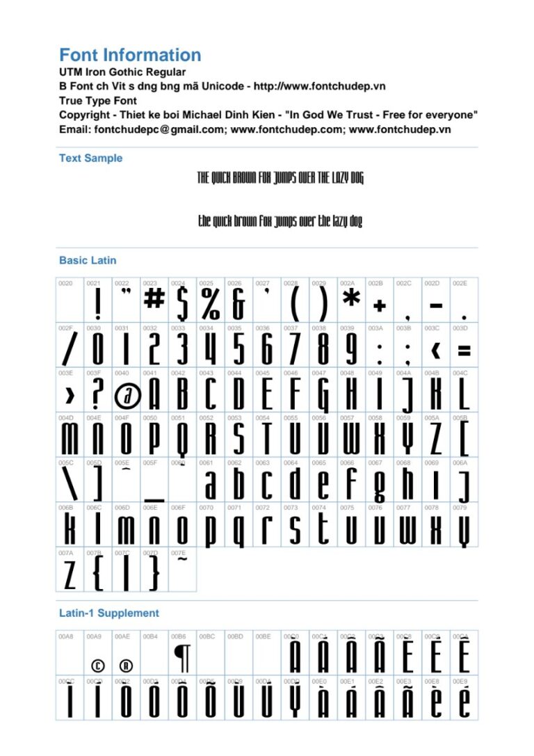 Font UTM Iron Gothic