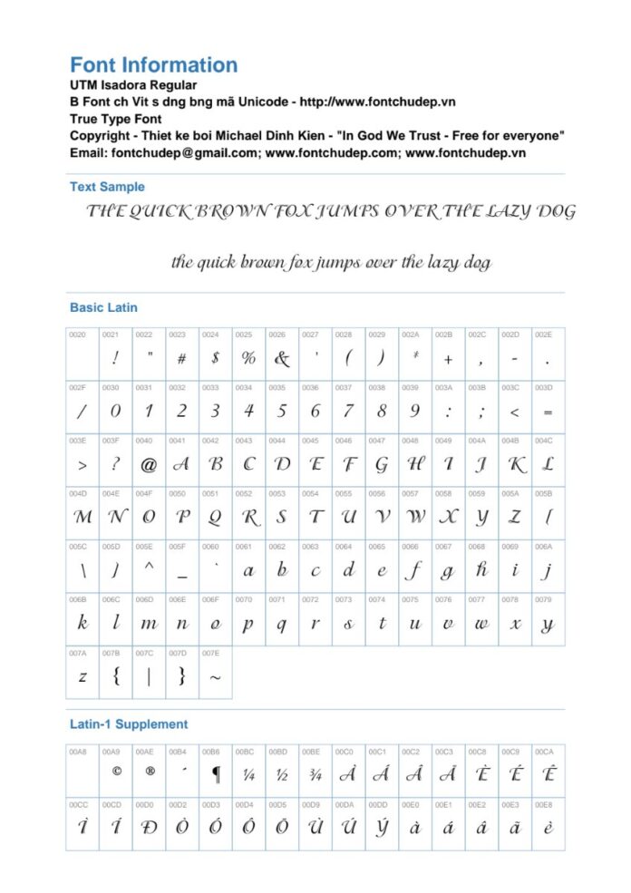 Font UTM Isadora Regular