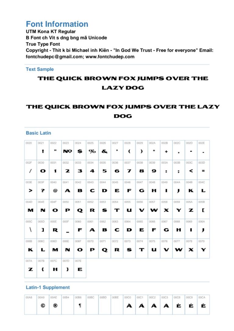 Font UTM Kona KT Regular