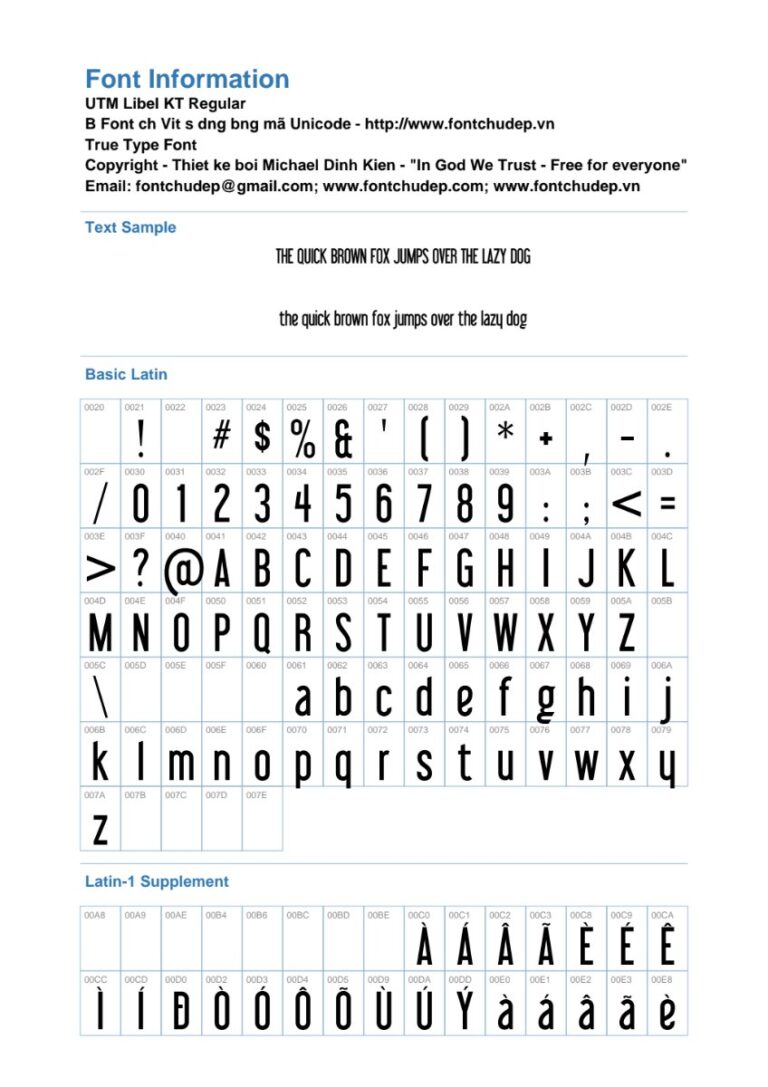 Font UTM Libel KT hiện đại