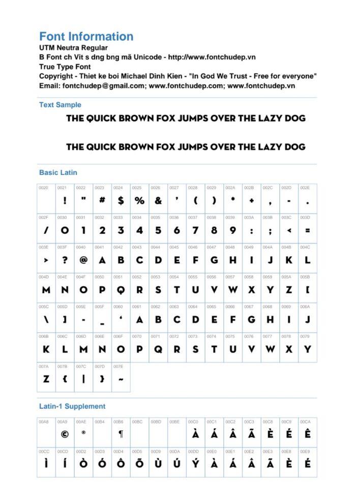 Font UTM Neutra Regular Việt Hóa