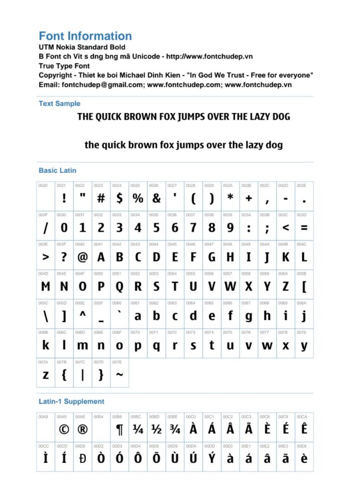 Font UTM Nokia Standard Bold