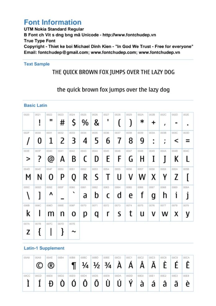 Font UTM Nokia Standard