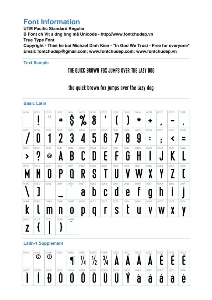 Font UTM Pacific Standard