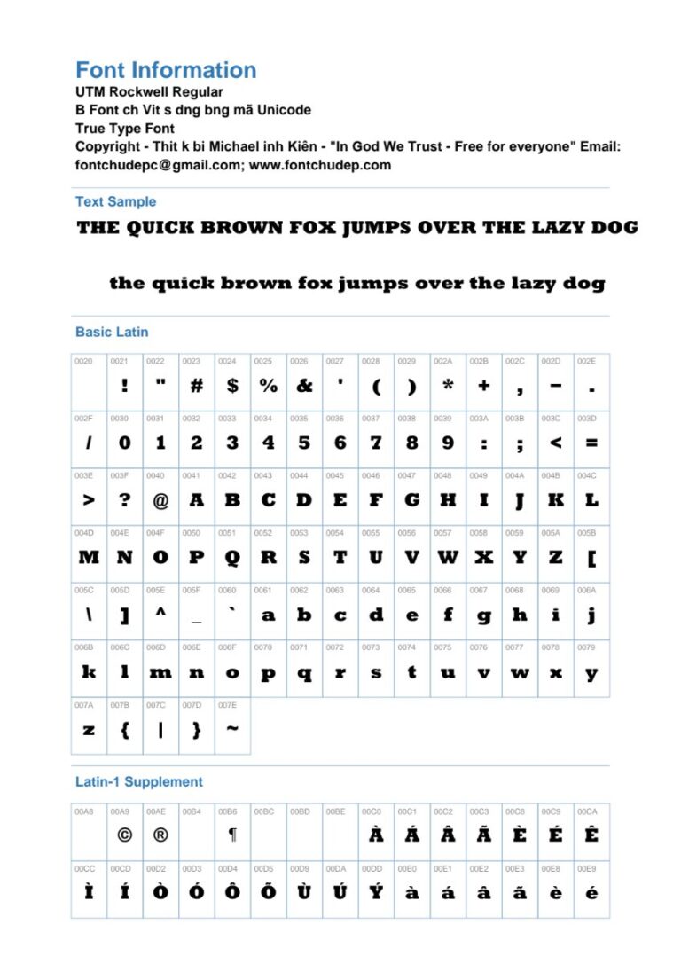 Font UTM Rockwell Regular