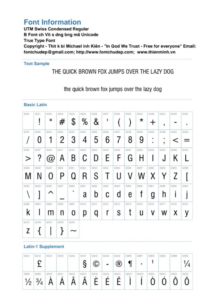 Font UTM Swiss Condensed