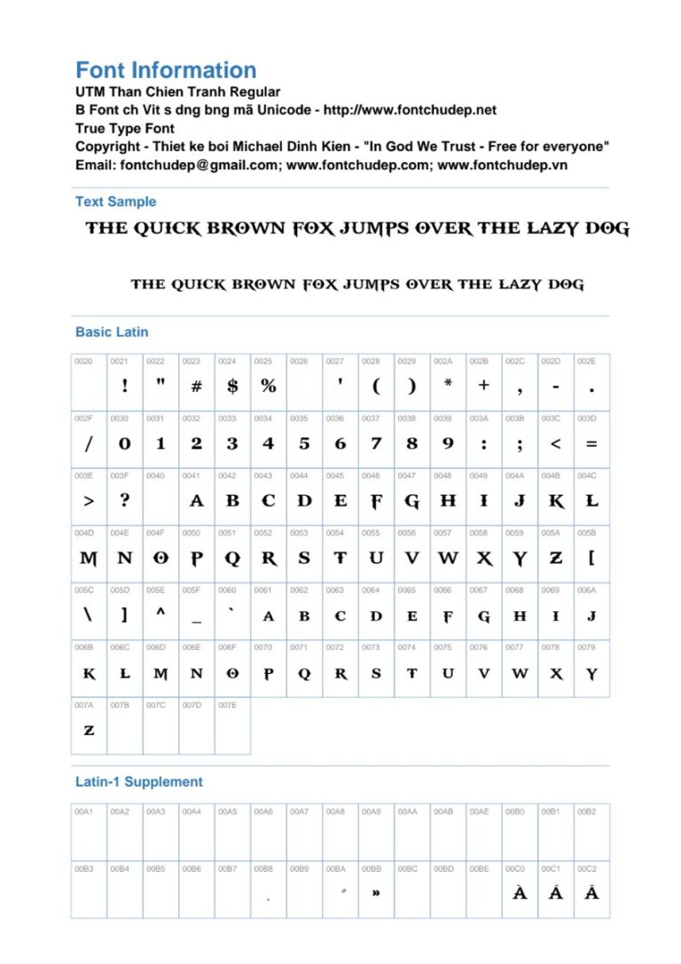 Font UTM Than Chien Tranh