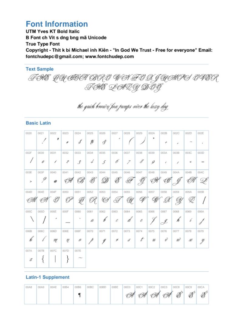 Font UTM Yves KT Bold Italic