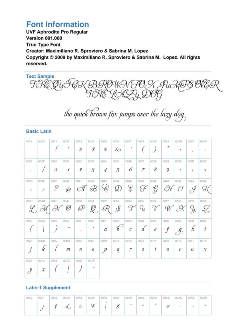 Font UVF Aphrodite Pro