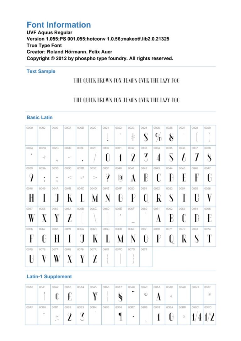 Font UVF Aquus Regular