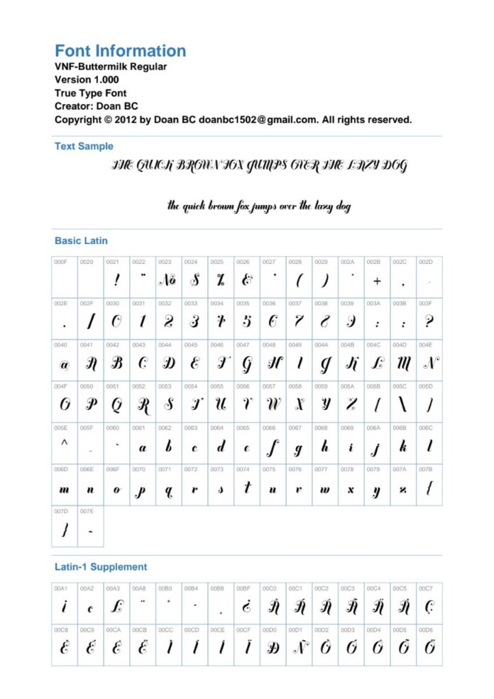 Font UVF Buttermilk Script