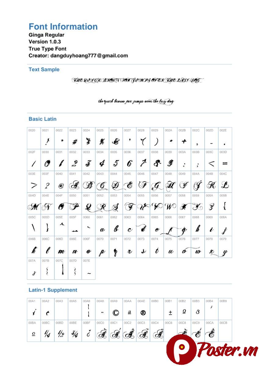 Font UVF Ginga viết tay độc đáo