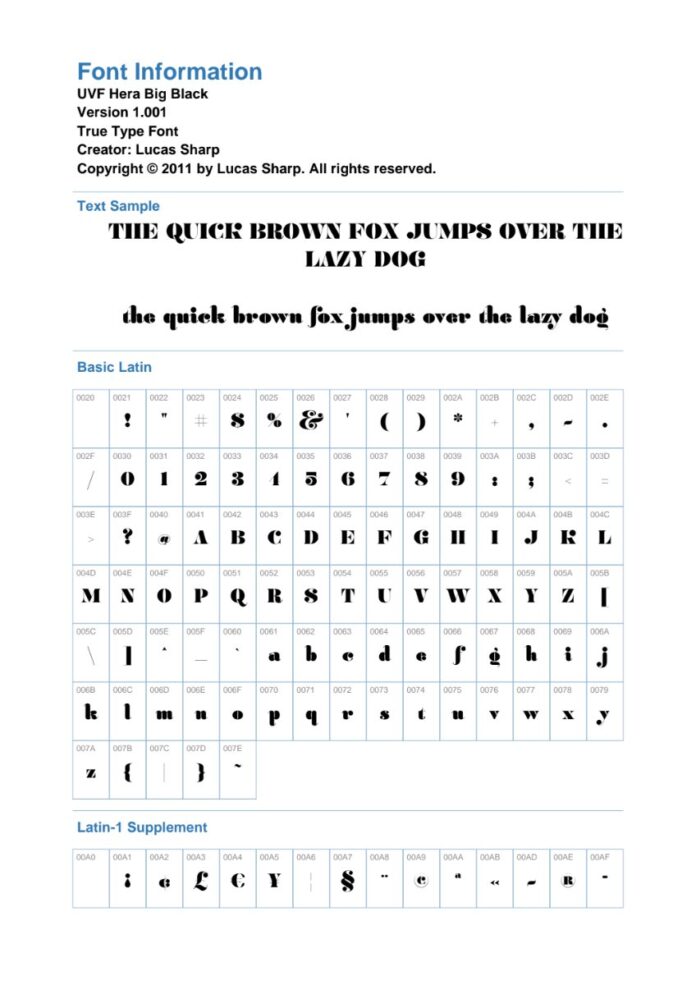 Font UVF Hera Big Black