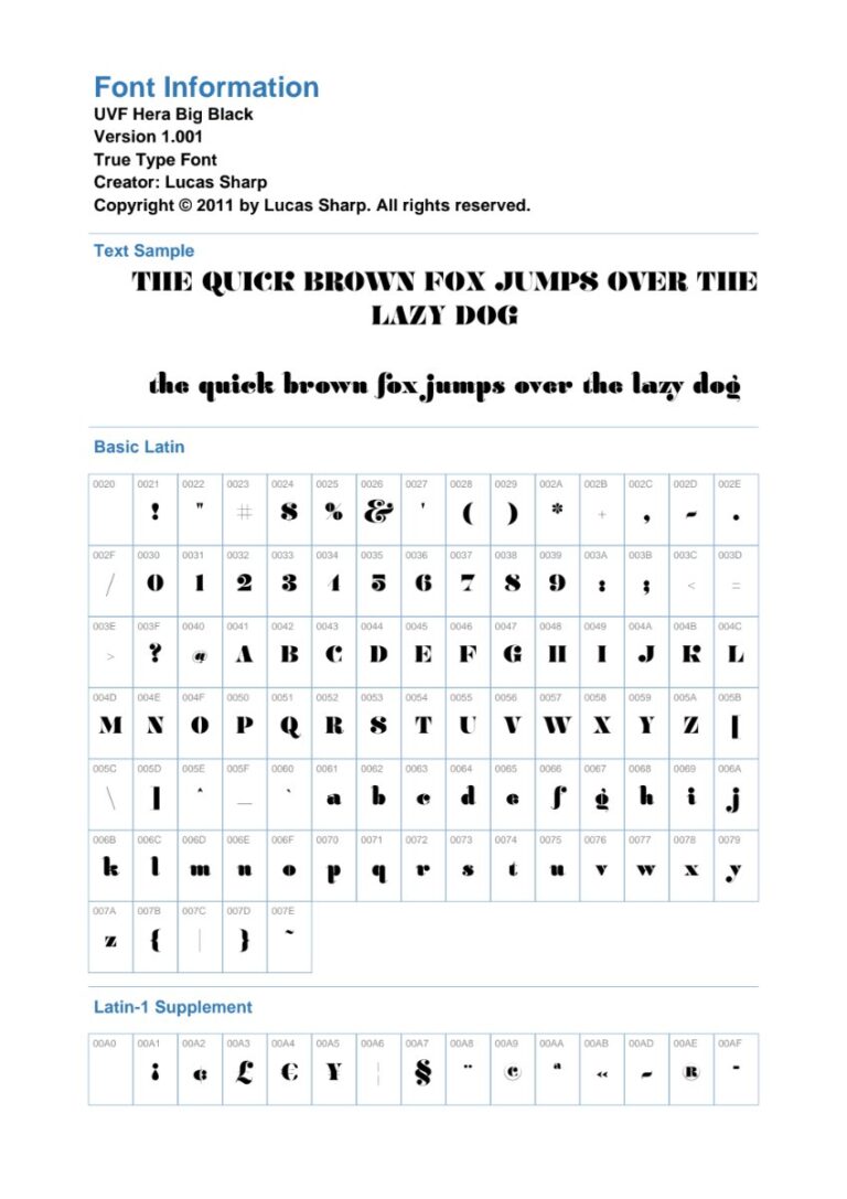 Font UVF Hera Big Black