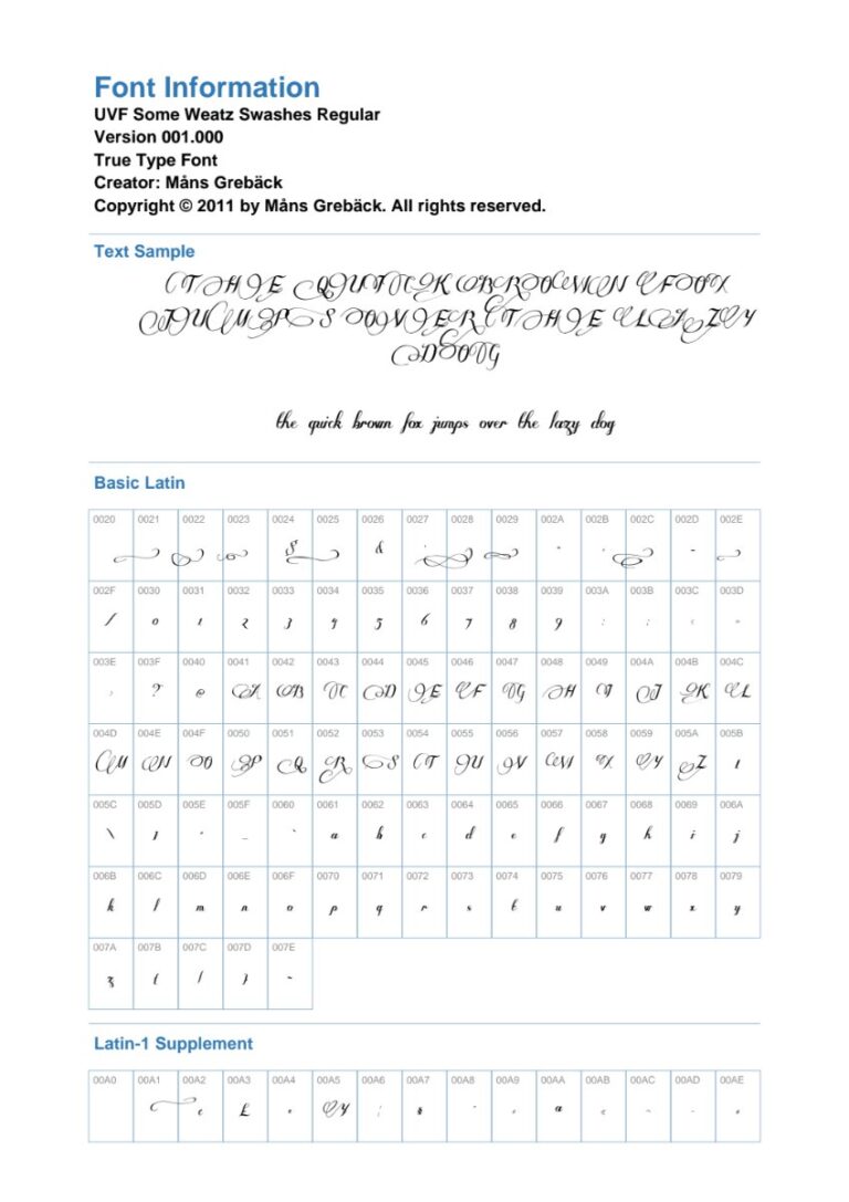 Font UVF Some Weatz Swashes