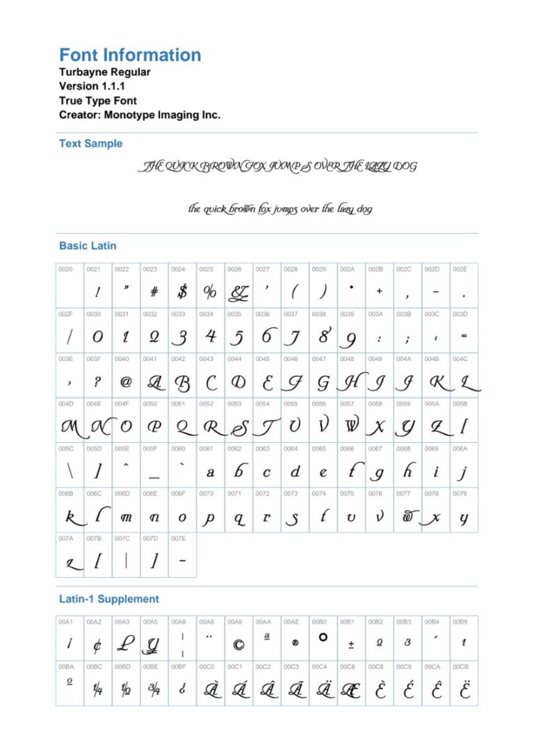 Font UVF Turbayne đẹp