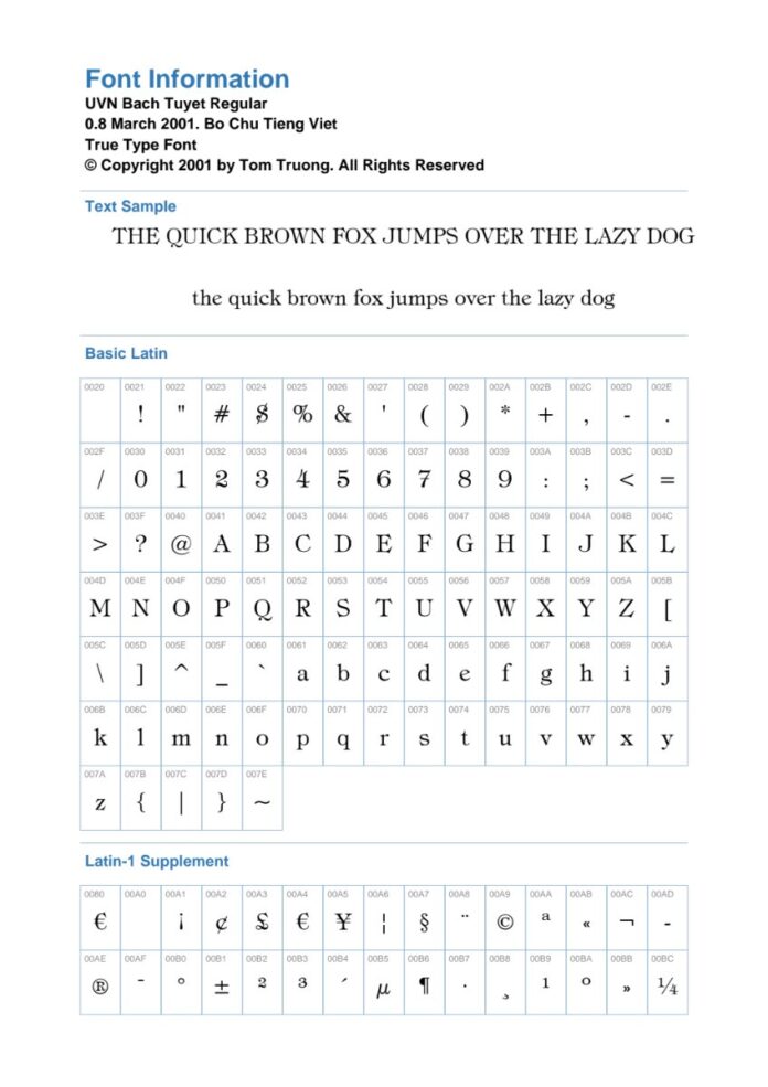 Font UVN Bạch Tuyết Regular