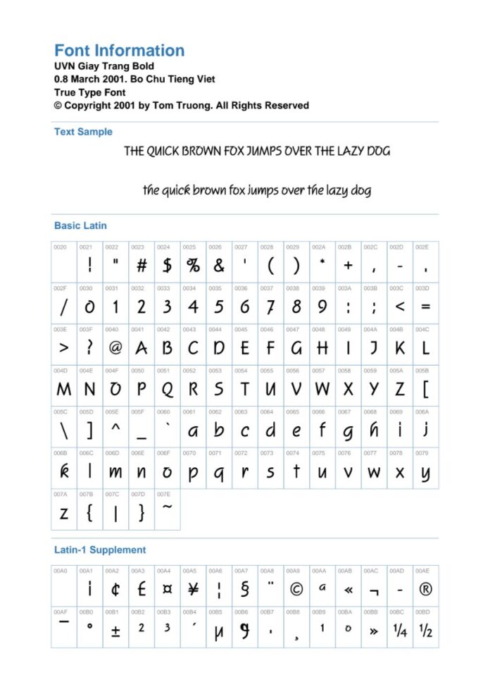 Font UVN Giay Trang Bold Việt Hóa