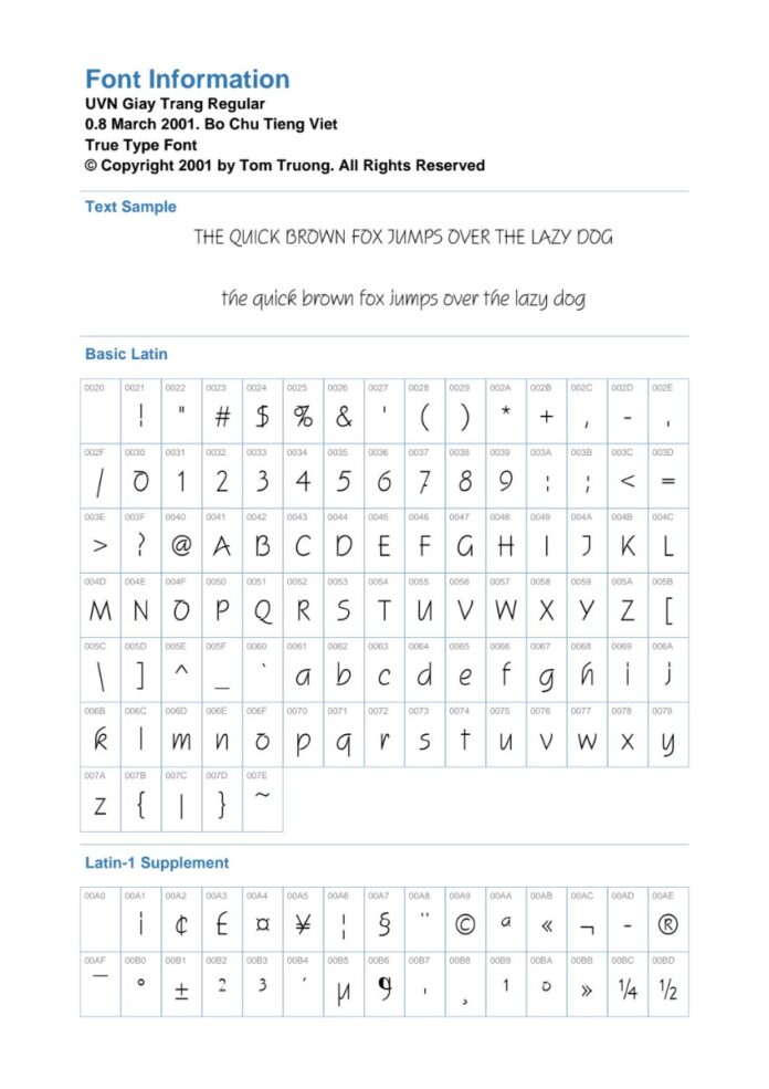 Font UVN Giay Trang Regular