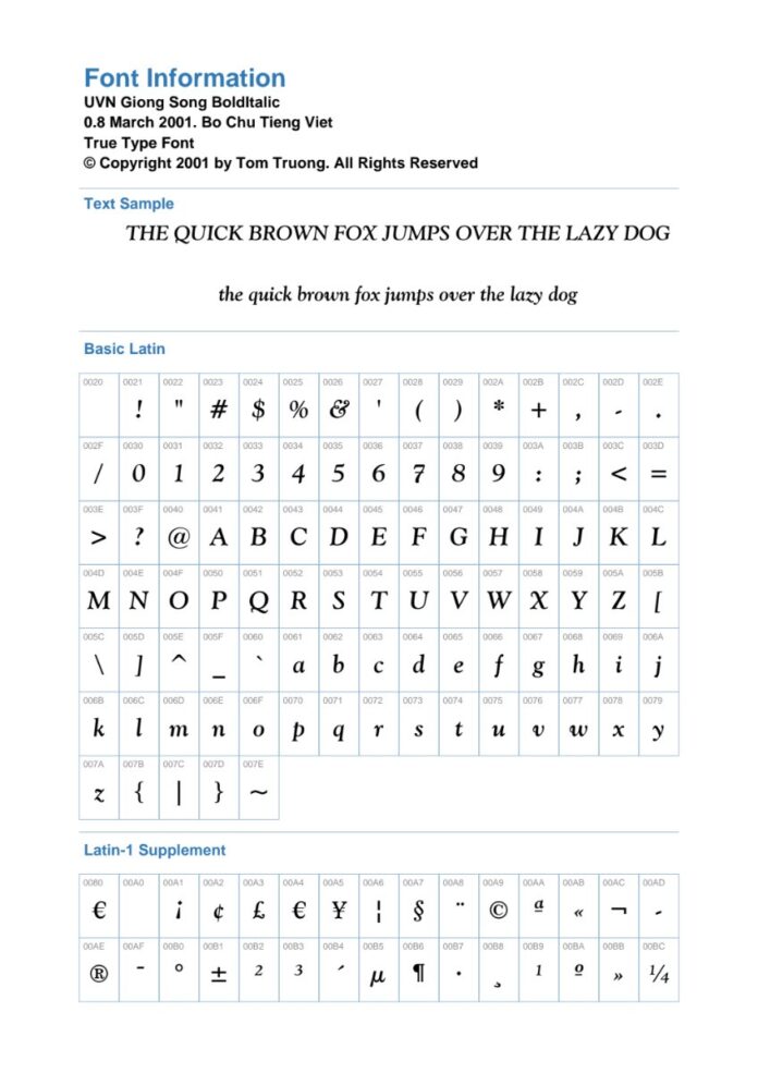 Font UVN Giong Song BoldItalic