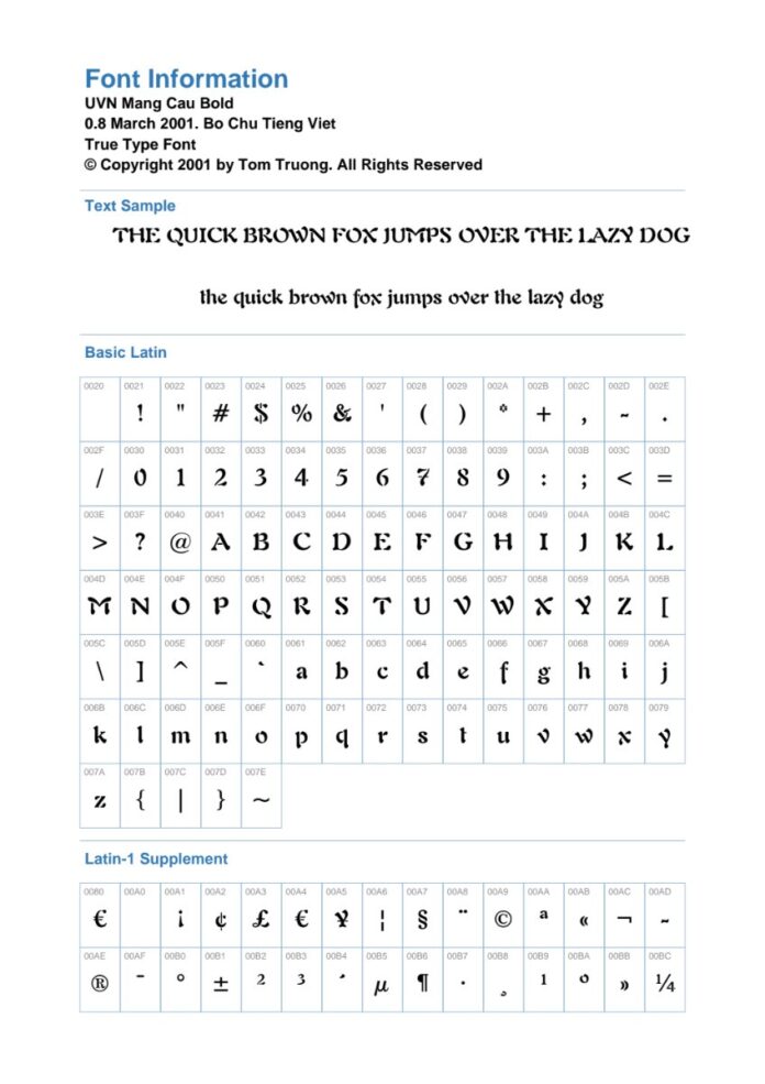 Font UVN Mang Cau Bold