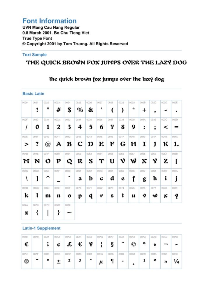 Font UVN Măng Cau Nặng Regular