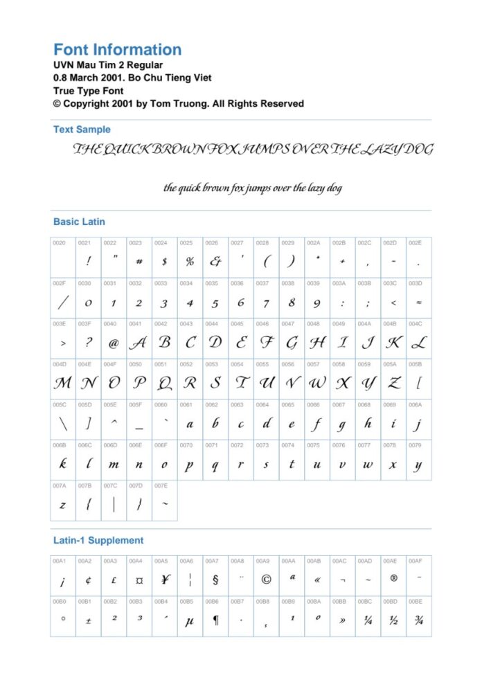 Font UVN Mau Tim 2 Việt Hóa